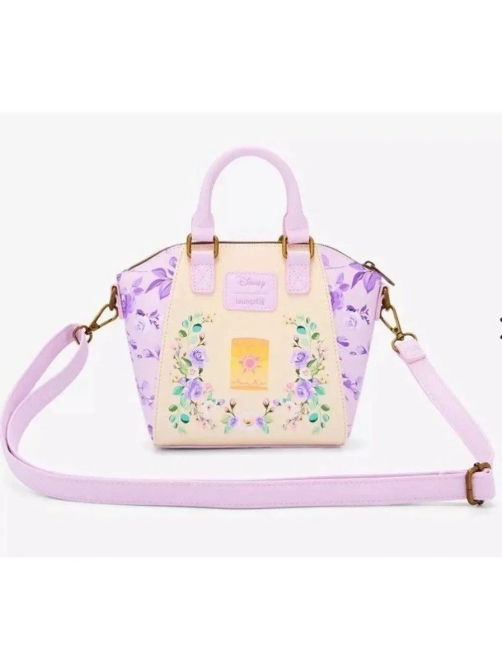 Loungefly Disney Girls Rapunzel Floral Satchel Purse Crossbody Bag Pascal NWT